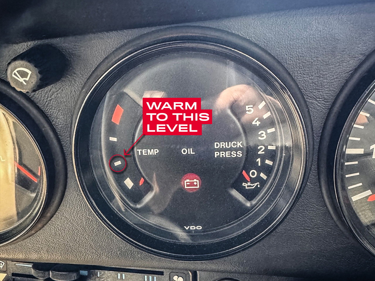 Engine temperature gauge